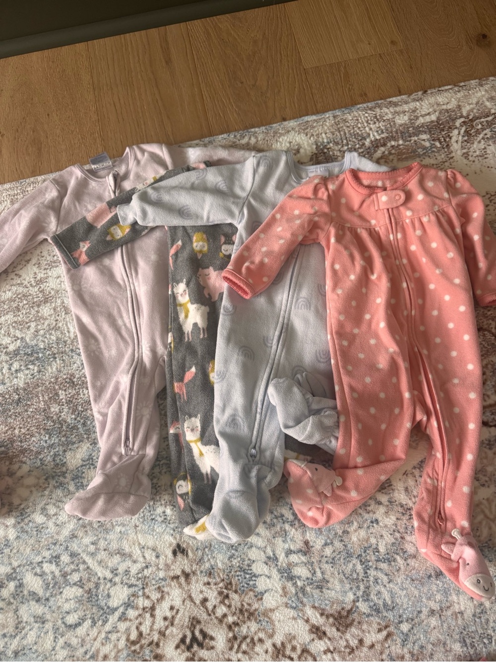 Baby Girls' One-Piece Footed Pajamas 3-6 months